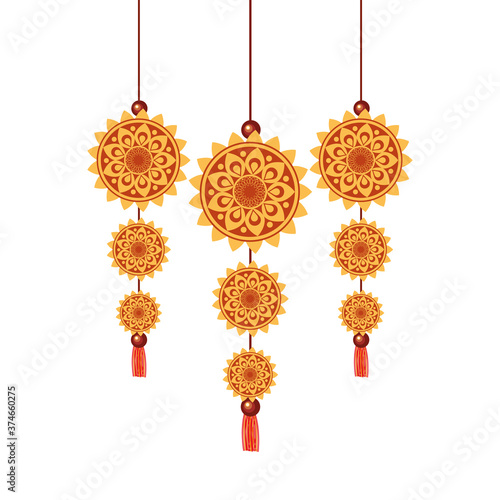 Isolated diwali amulets vector design