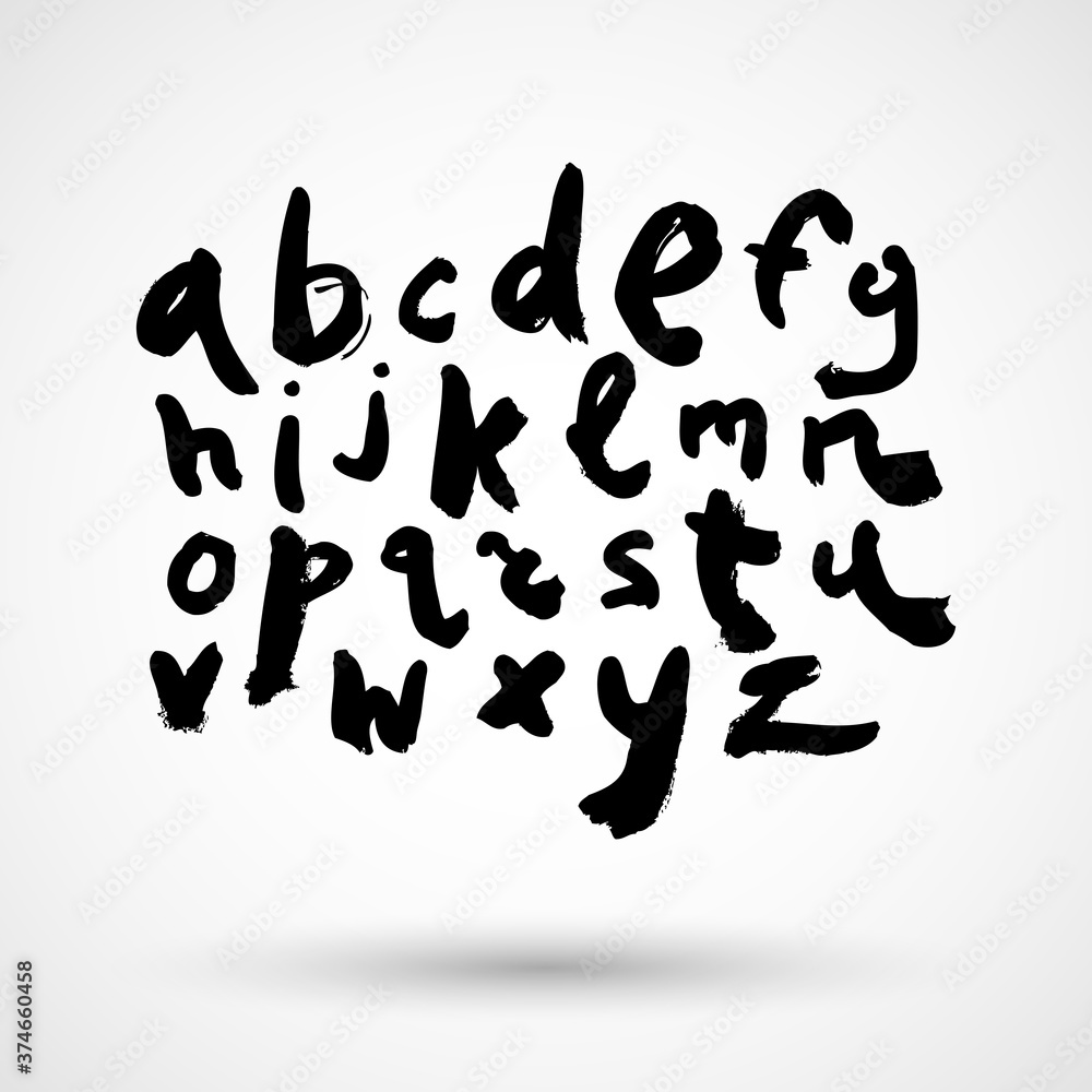 Hand drawn brush stroke font Hand drawn brush stroke font
