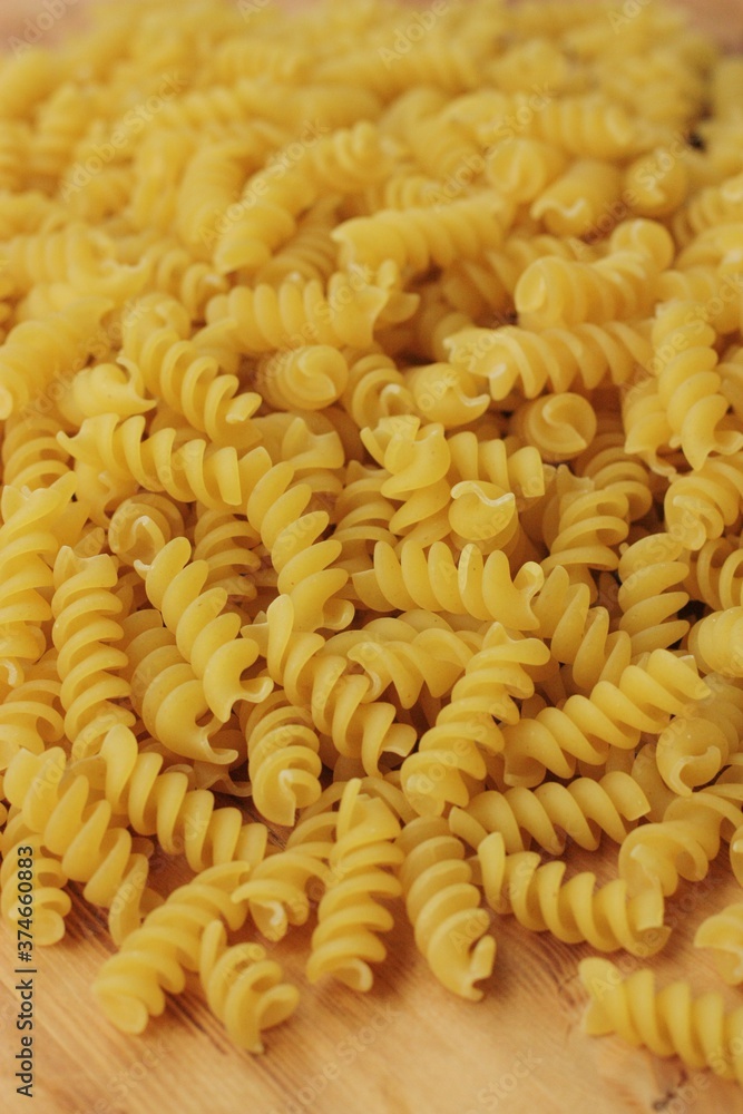 Durum macaroni on a wooden table macro Durum macaroni on a wooden table macro