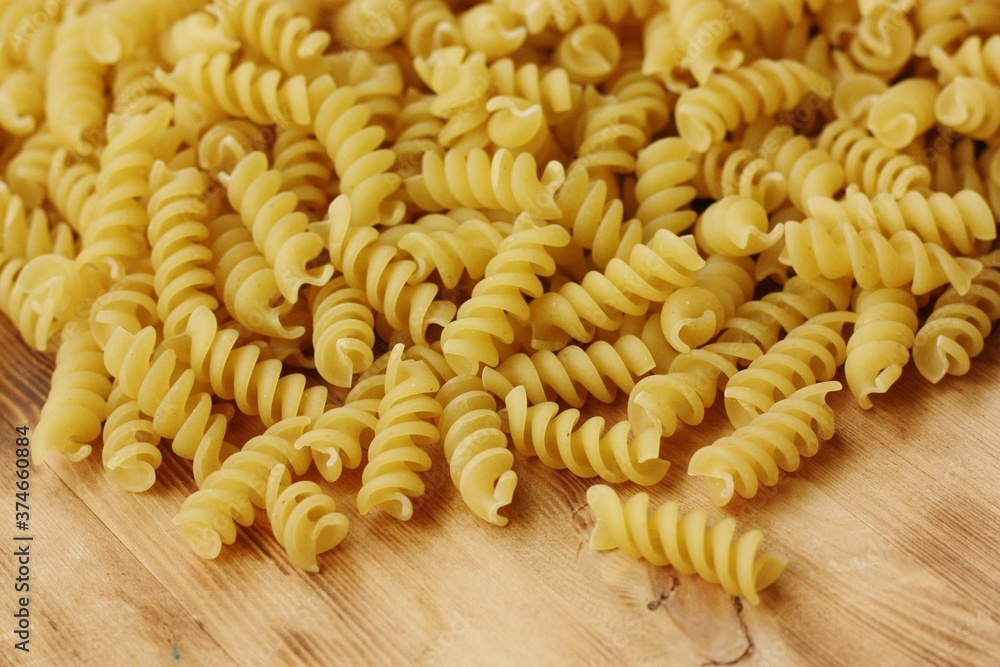 Durum macaroni on a wooden table macro Durum macaroni on a wooden table macro