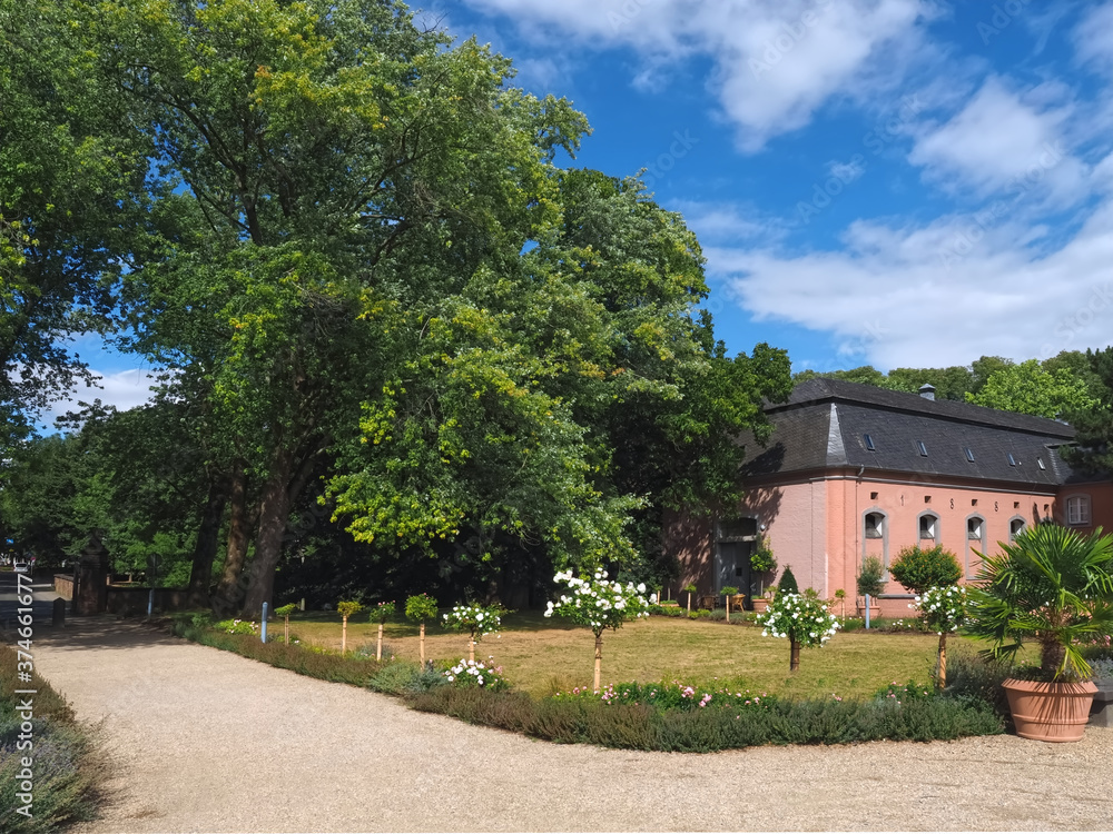 Romantic pink castle Schloss Wickrath