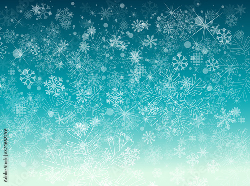 Blue background with snowflakes. Vector illustration
