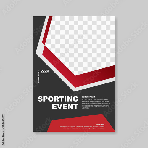 Sport brochure with photo. - Vector.