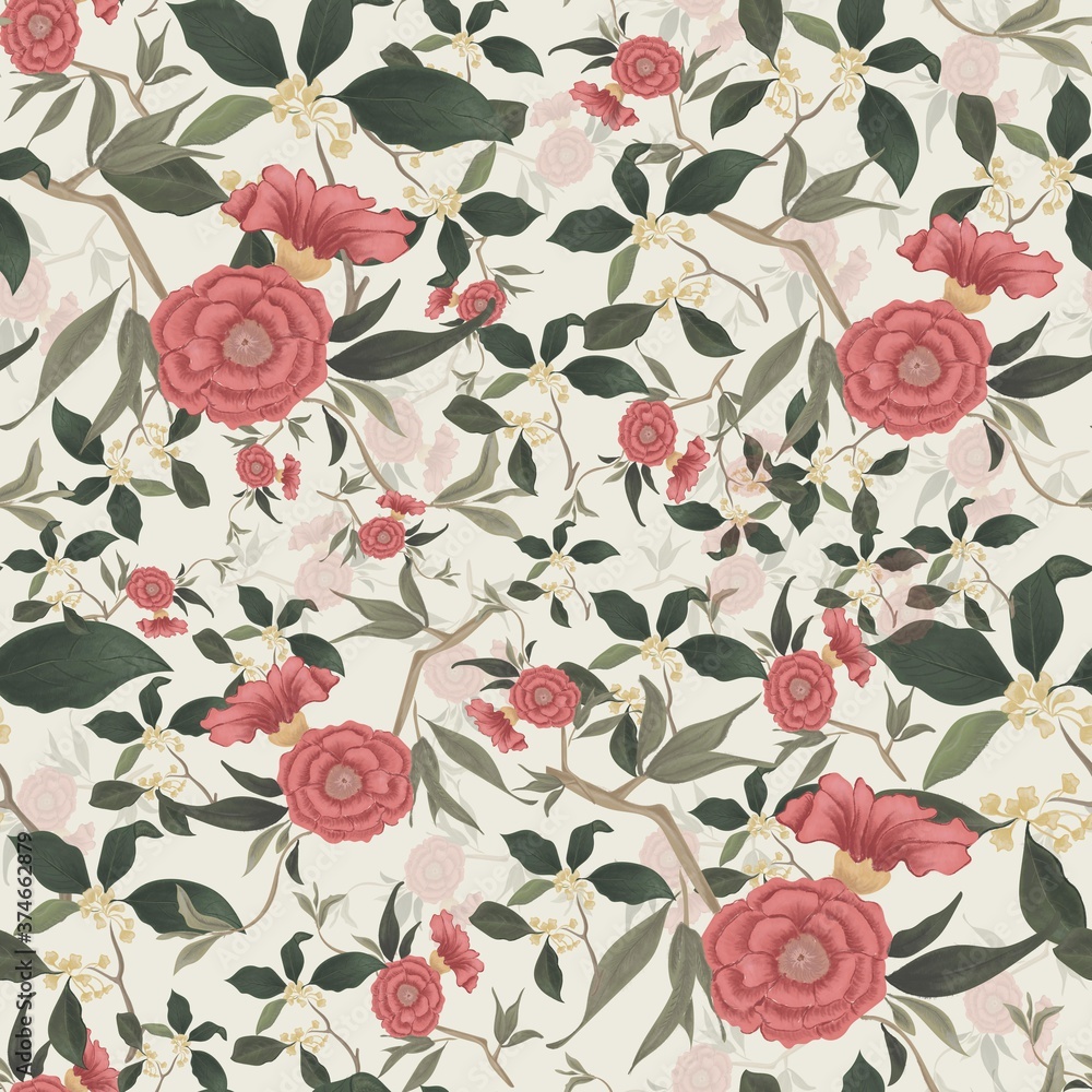 wild floral seamless print pattern 
