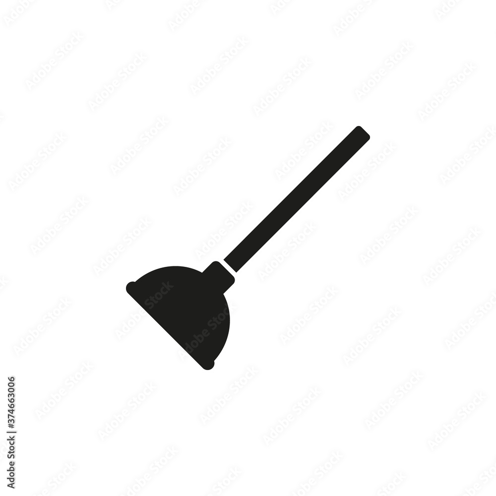 Toilet plunger icon. Vector. Flat design. Toilet plunger icon. Vector. Flat design.