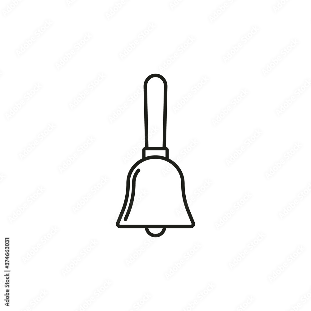 Hand bell icon. Vector illustration. Line style. Hand bell icon. Vector illustration. Line style.