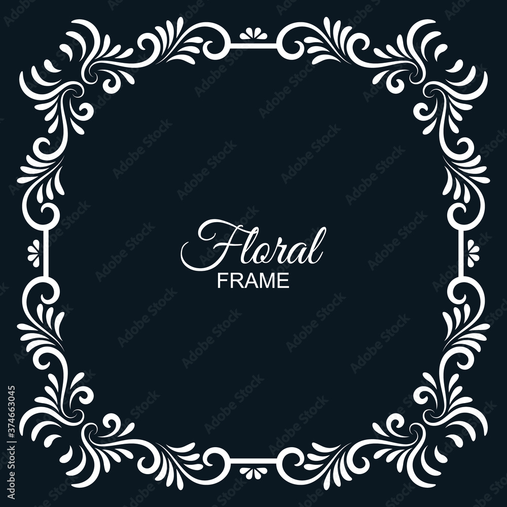 Artistic floral decorative frame background. - Vector.