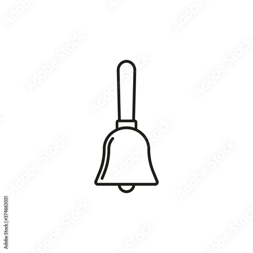 Hand bell icon. Vector illustration. Line style.