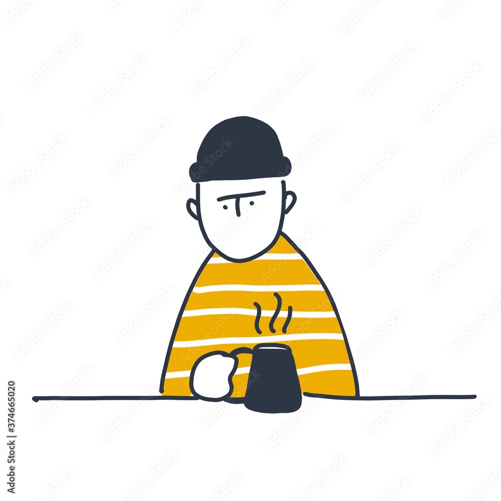 Man, coffee, break, chill, relax, casual, pop, autumn, fall, yellow Man, coffee, break, chill, relax, casual, pop, autumn, fall, yellow