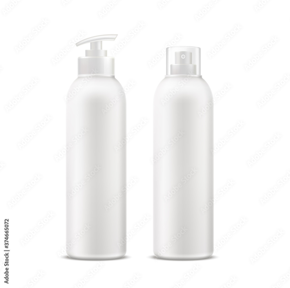 Vector realistic spa cream tube dry shampoo bottle Vector realistic spa cream tube dry shampoo bottle