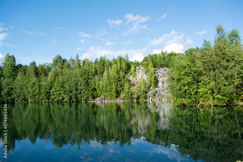 Fototapeta premium summer landscape with lake