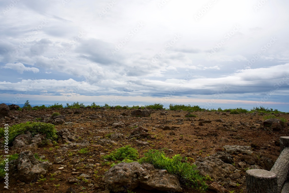 Plateau with morning sky in Miyagi.