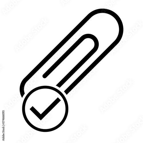Paper clip with do's, black color isolated on white background. School element vector