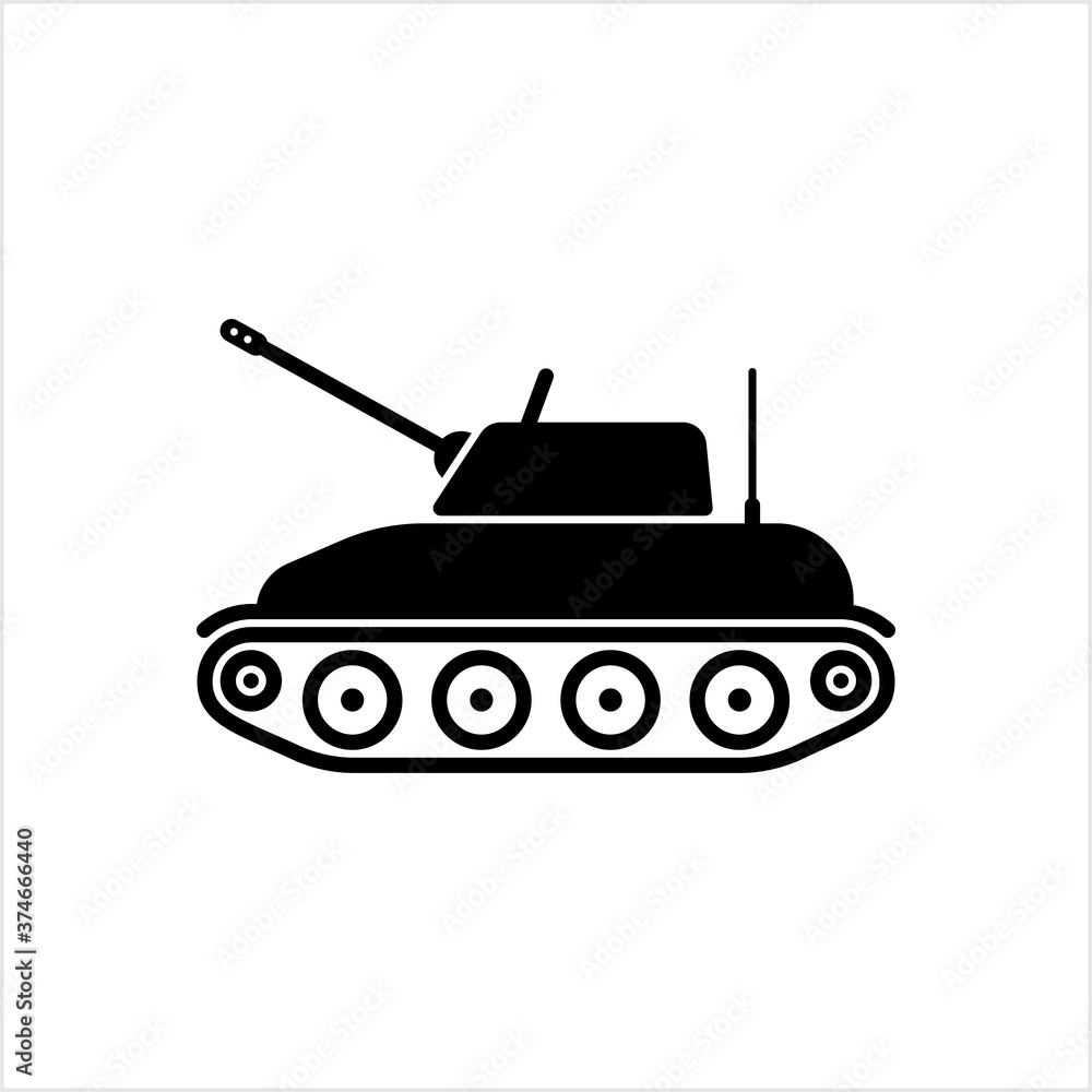 Obraz premium Tank Icon, Military Battle Tank Icon, Armoured Fighting Vehicle