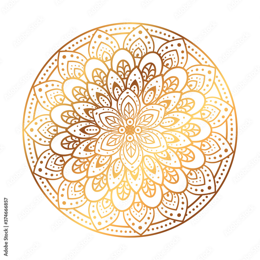 golden mandala in white background vector illustration design