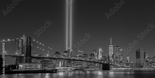New York City 9/11 Tribute Light B&W © Nicolas VanBiervliet