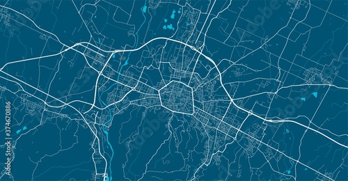 Vector map of Bologna. Street map art poster illustration.