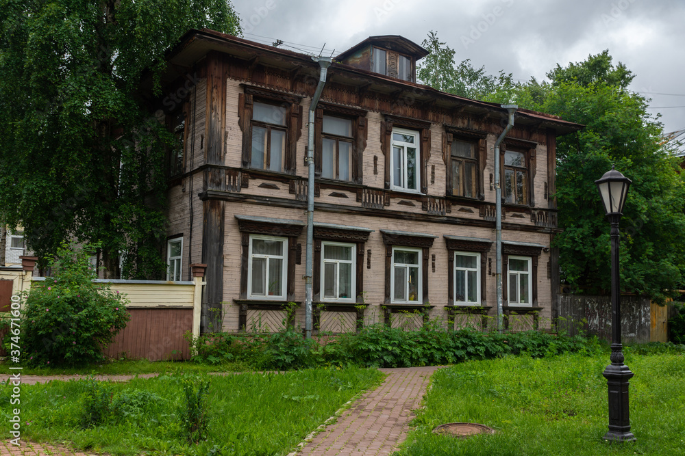 Old wooden building in a provincial town