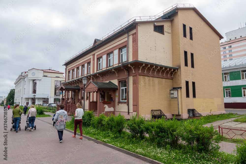 Old wooden building in a provincial town