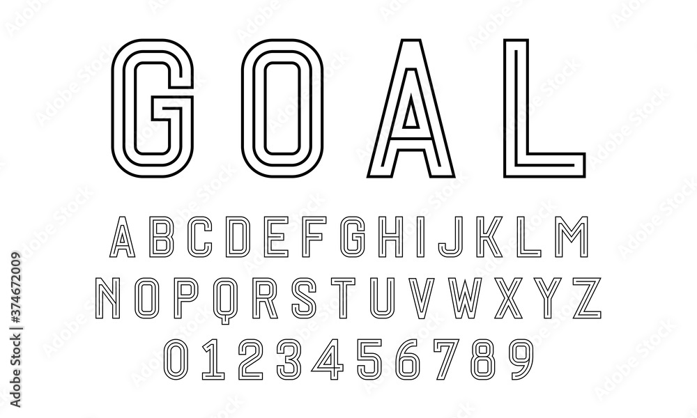 Set of alphabets font letters and numbers modern abstract design with lines vector illustration Set of alphabets font letters and numbers modern abstract design with lines vector illustration