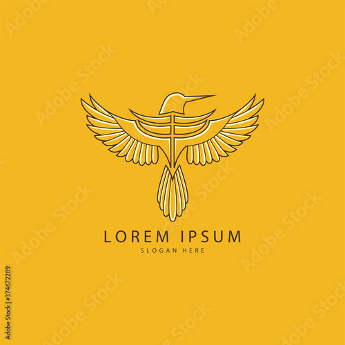 luxury phoenix logo concept. best phoenix bird logo design