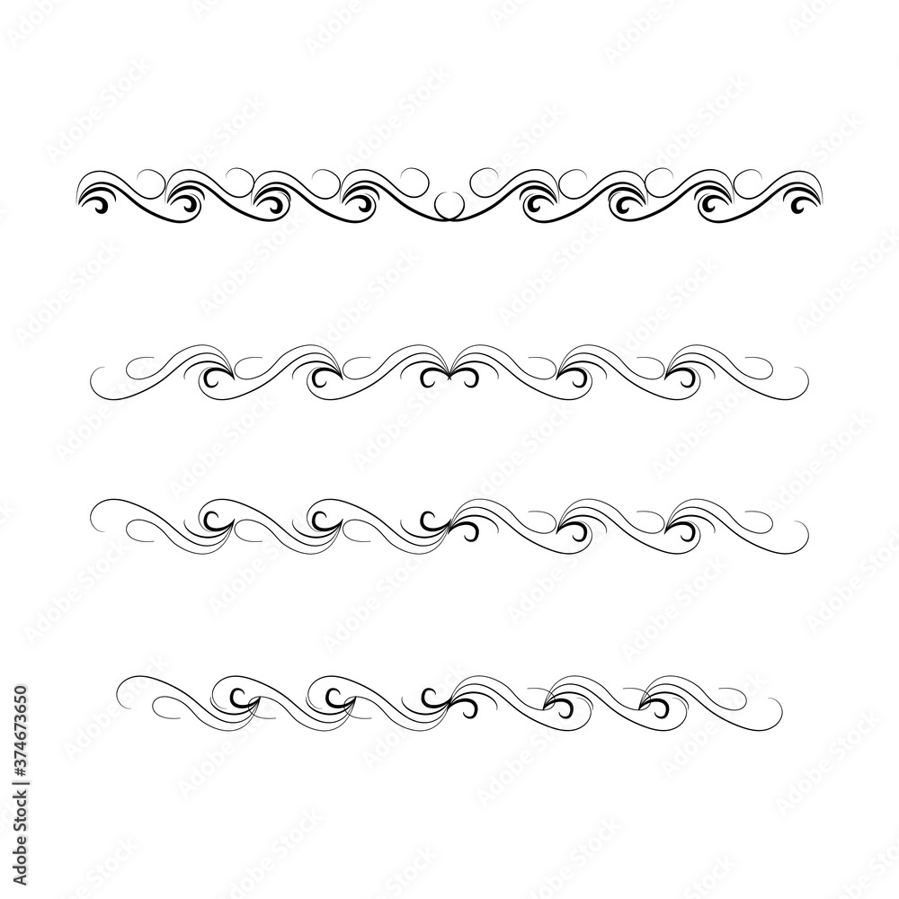 Decorative swirl divider. Elegance line set Vector Decorative swirl divider. Elegance line set Vector