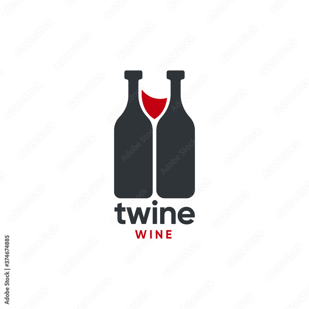 twine wine bottle logo vector illustration twine wine bottle logo vector illustration