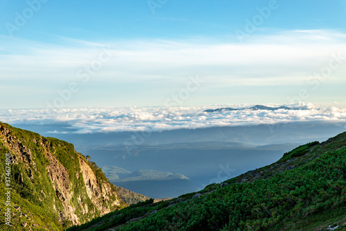 北海道大雪山 黒岳山頂周辺の夏の風景