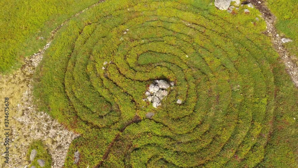 ancient labyrinths on a desert island in the white sea in summer filmed from a drone ancient labyrinths on a desert island in the white sea in summer filmed from a drone