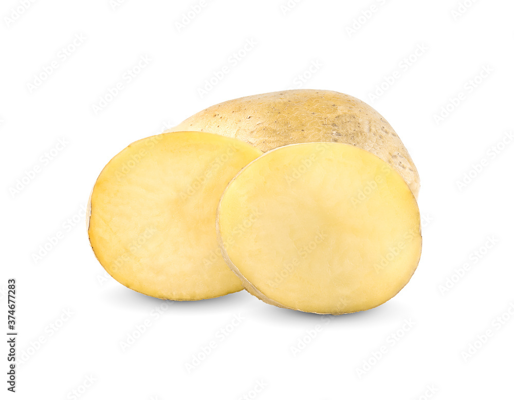 sliced potato isolated on white background sliced potato isolated on white background