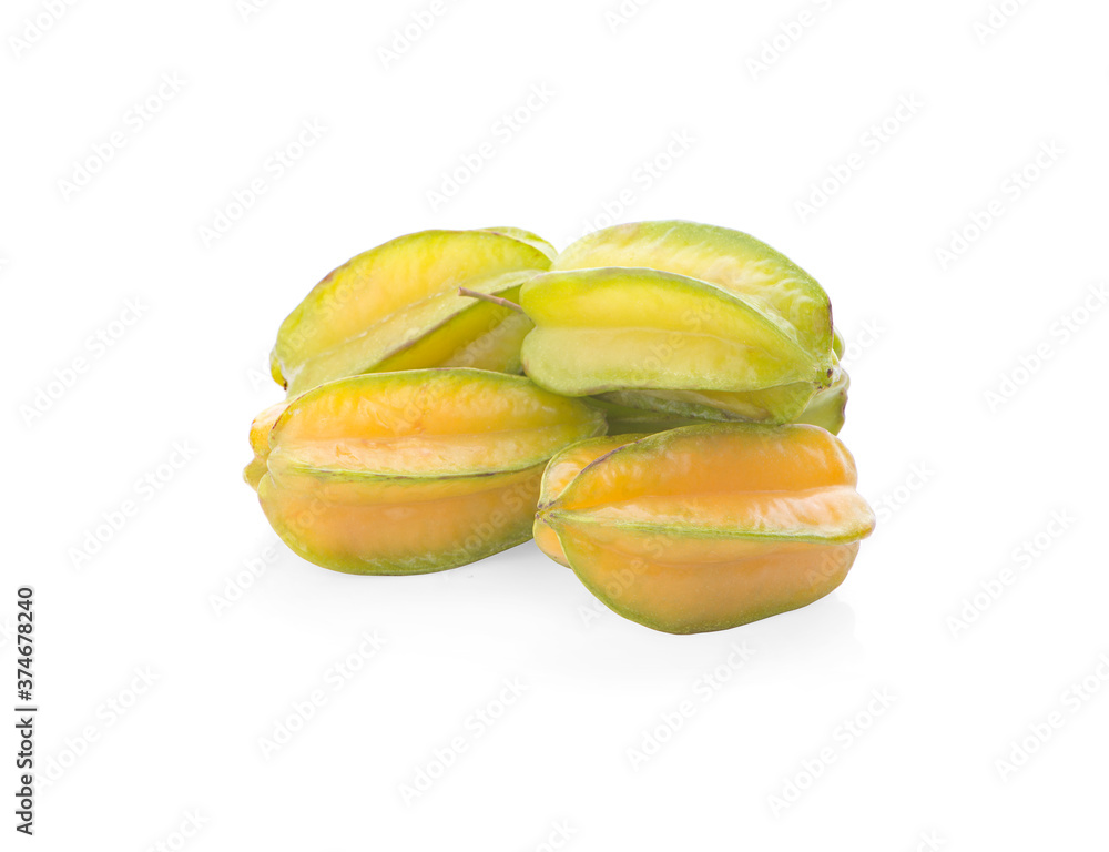 Star apple on white background Star apple on white background
