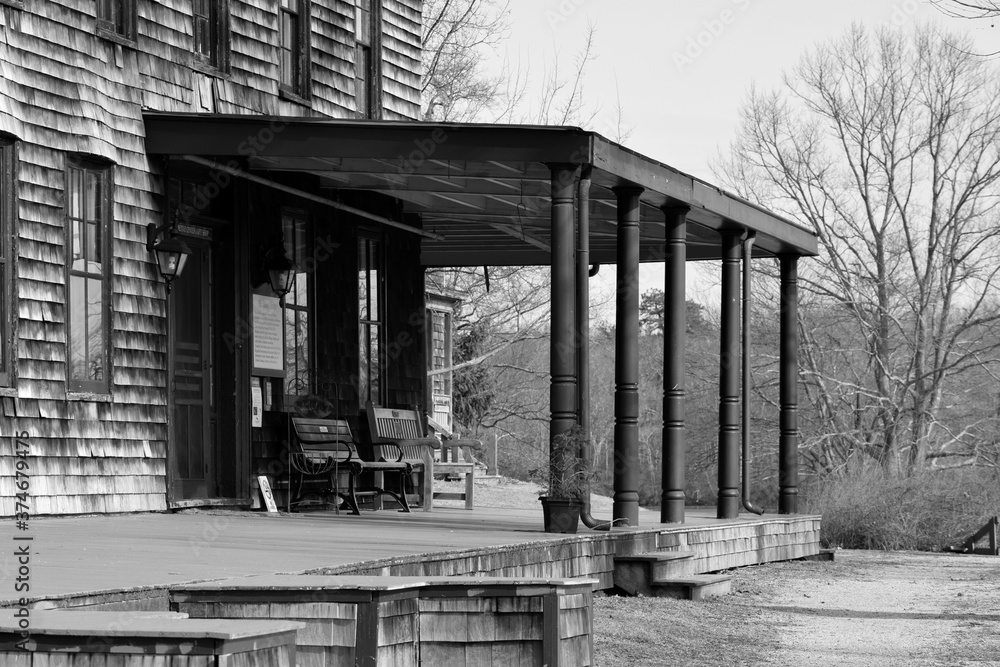 House porch in the park House porch in the park