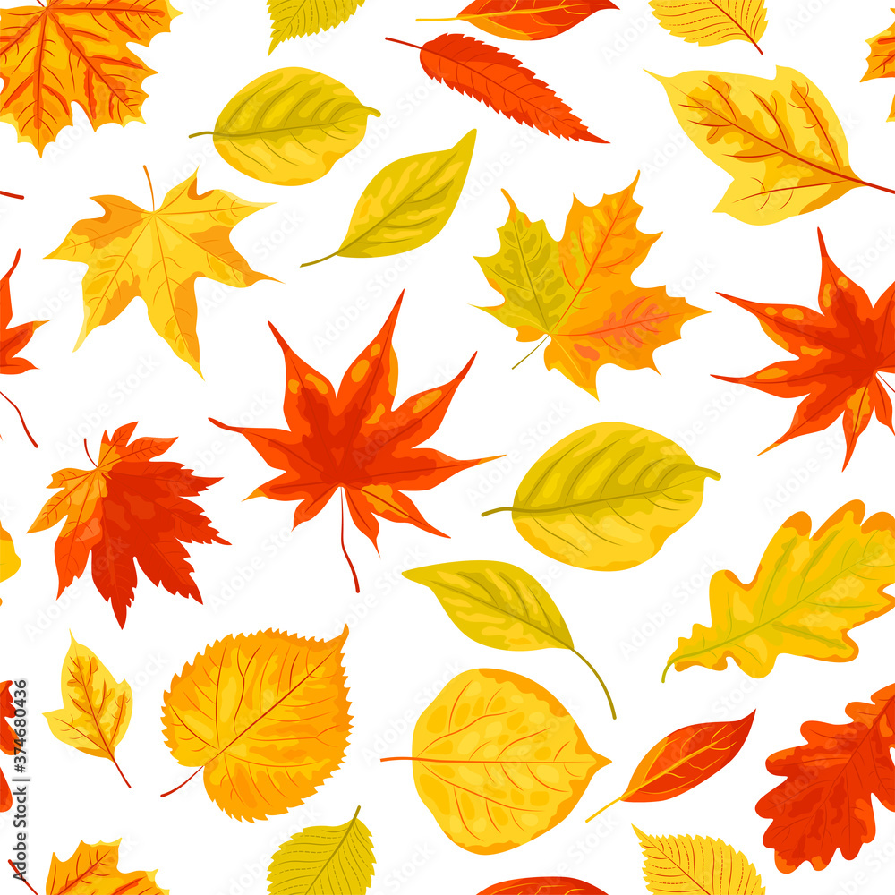 Seamless pattern with autumn leaves. Vector illustration. Seamless pattern with autumn leaves. Vector illustration.