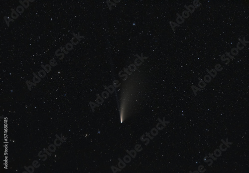 Comet Neowise with starry background, horizontal