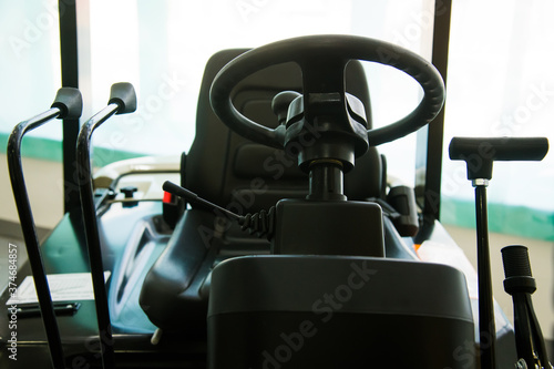 Forklift in a warehouse