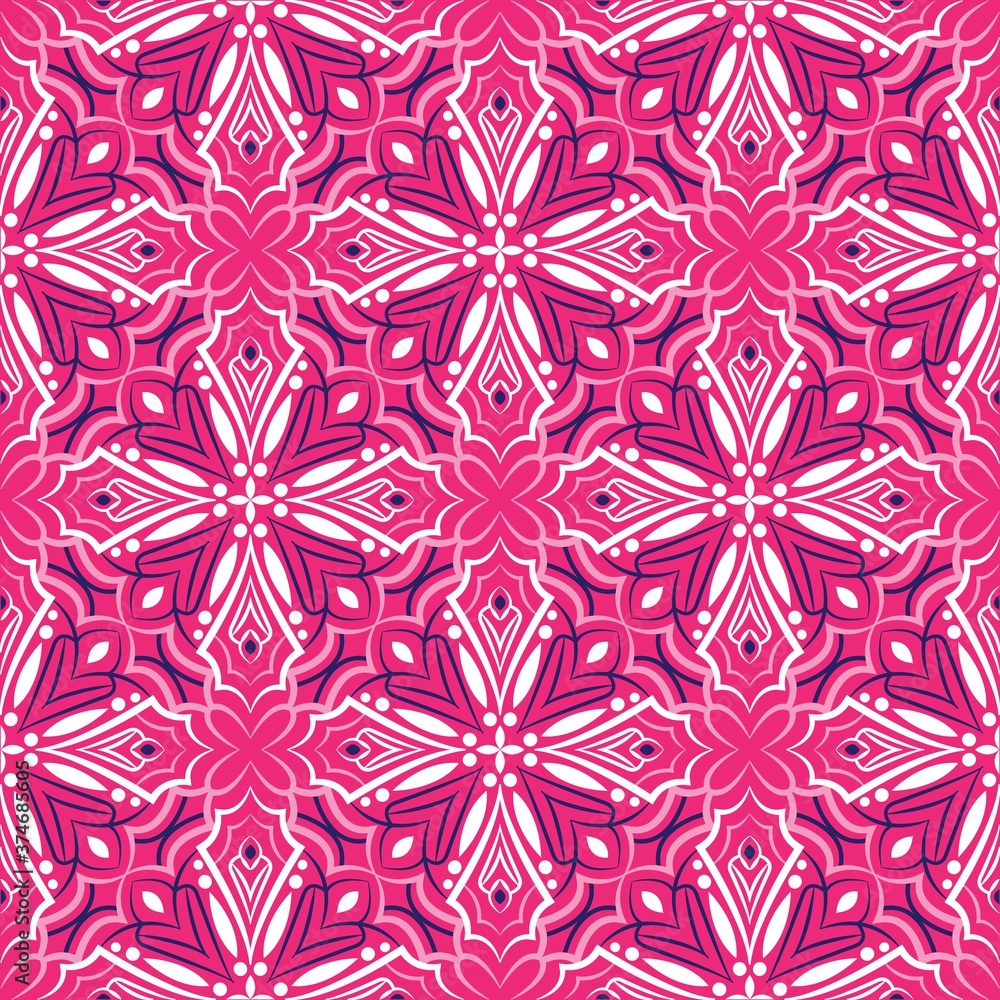 Fototapeta premium Ornamental mandala design abstract background. Seamless pattern