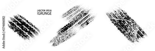 Tire track grunge vector. Car wheel tires track overlay. Speed race and drifting. Dirty road background.