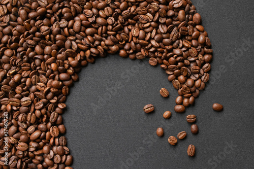 texture background wave coffee beans close up
