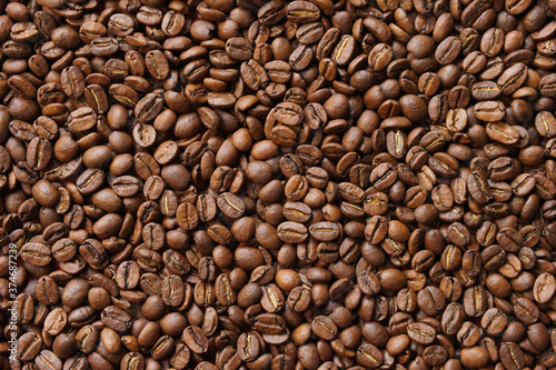 texture background coffee beans close-up