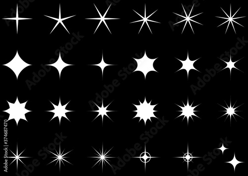 きらきら星 24種セット（白黒） © Zakuro