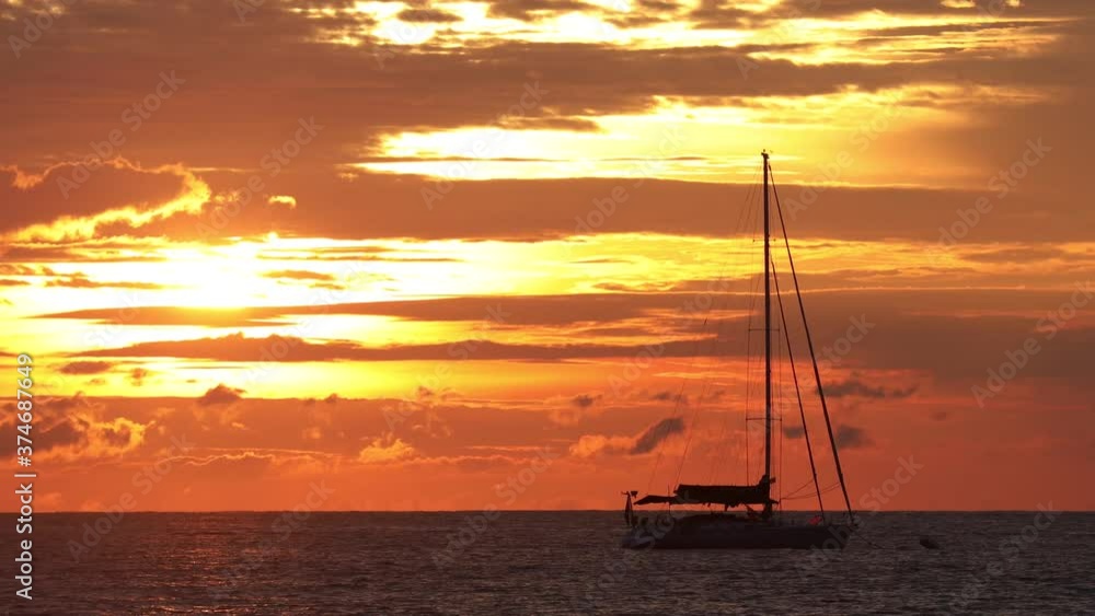 Koh Lipe Island Southern Thailand Paradise at Sunset with Sailboat. Koh Lipe Island Southern Thailand Paradise at Sunset with Sailboat.