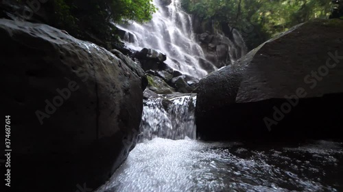 Kanto Lampo Waterfall Bali Indonesia Dolly Reveal Slow Motion.