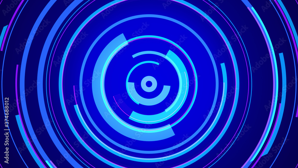 Circle blue neon light technology Hi-tech dark background. Abstract graphic digital future concept design. Circle blue neon light technology Hi-tech dark background. Abstract graphic digital future concept design.