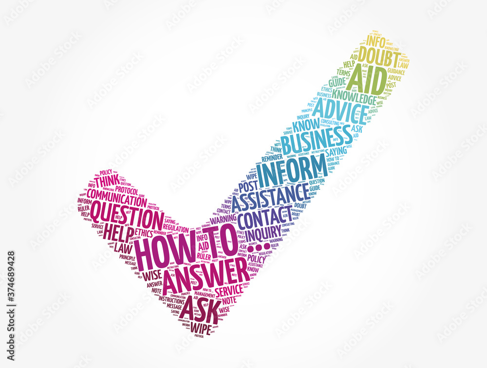 How to - check mark word cloud, business concept background How to - check mark word cloud, business concept background