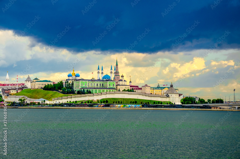 Kazan Kremlin on the banks of the Volga river in Kazan.