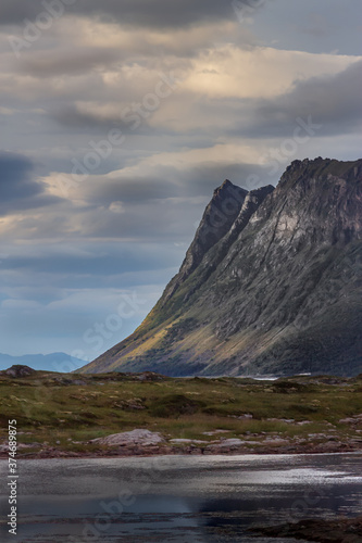 landscape with clouds, Norway landscape, hight mountains