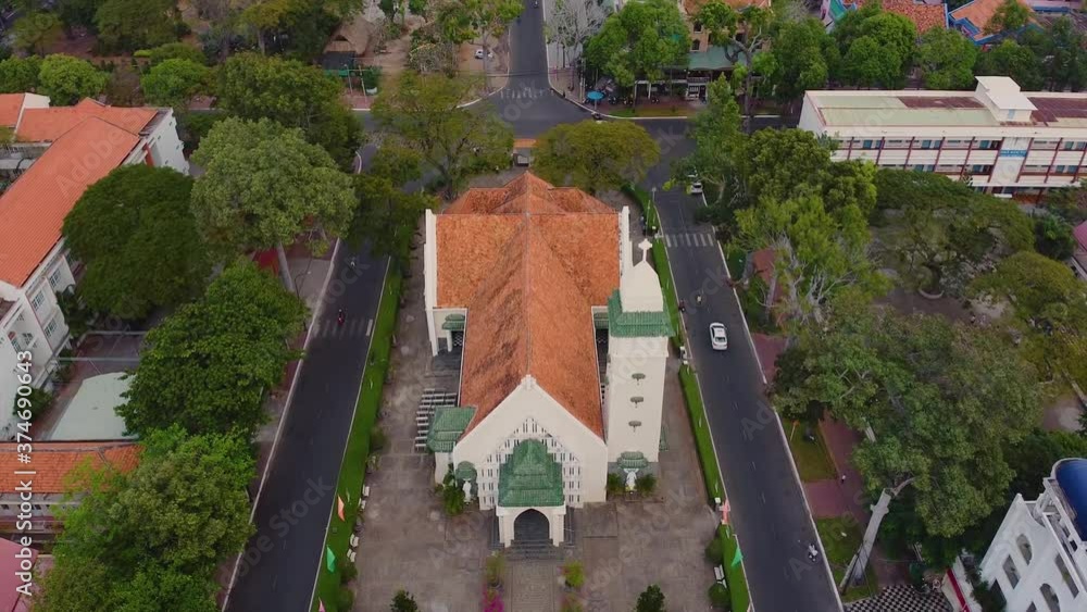 Aerial view of Vung Tau Catholic church area or Vung Tau parish Aerial view of Vung Tau Catholic church area or Vung Tau parish