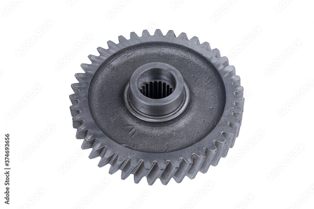 Directly Above Shot Of Gear Wheels Against White Background