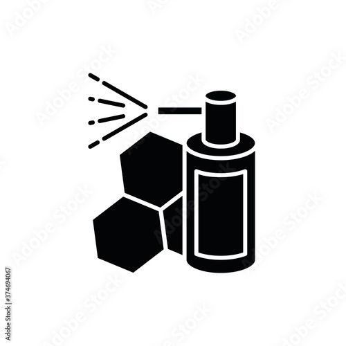 Propolis mouth spray black glyph icon. Organic medicine, natural bee product. Healthcare, apiculture business silhouette symbol on white space. Throat aerosol bottle vector isolated illustration