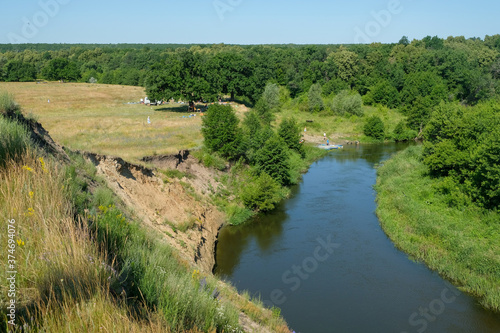 Beautiful natural scenery of river Medvedica Russia